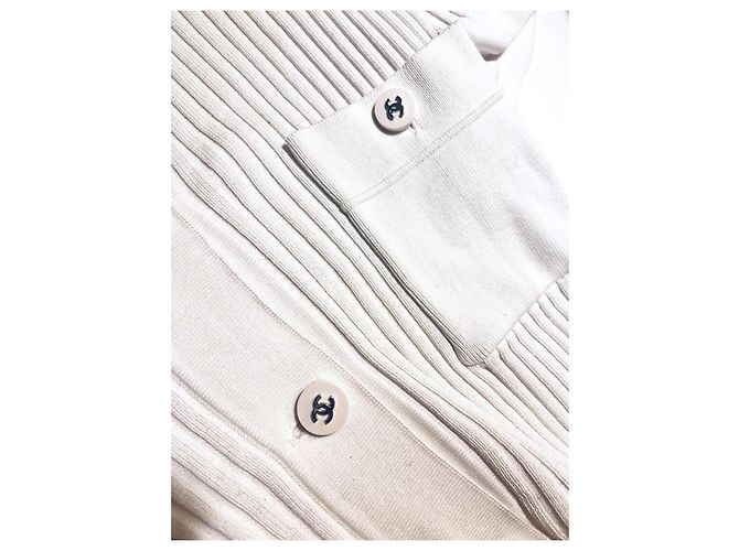 Cambon Polo Chanel de algodón blanco con botones logo CC - vista 6