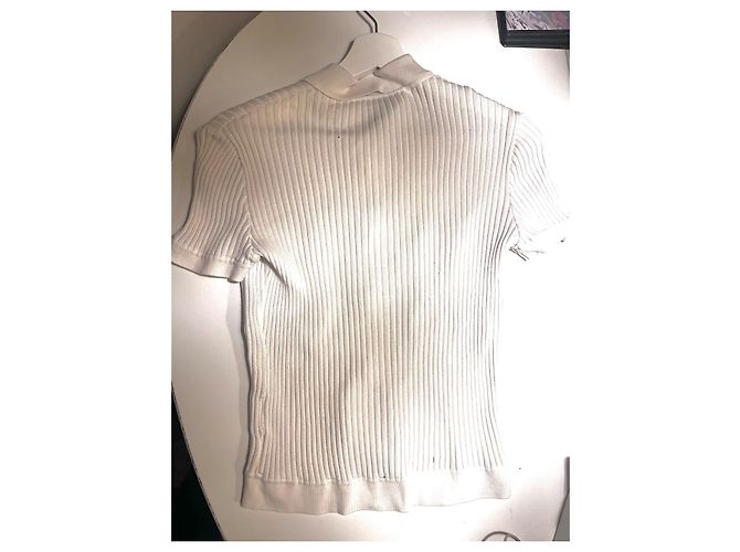 Cambon Polo Chanel de algodón blanco con botones logo CC - vista 7