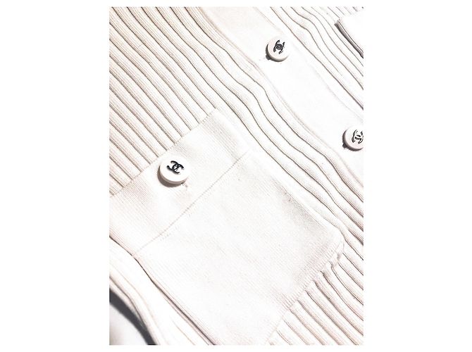 Cambon Polo Chanel de algodón blanco con botones logo CC - vista 9