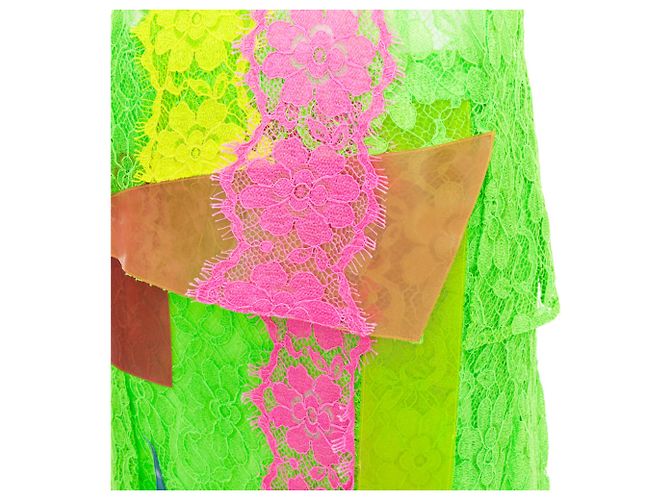 Christopher Kane Runway Neon Pvc Lace Skirt Set - view 2