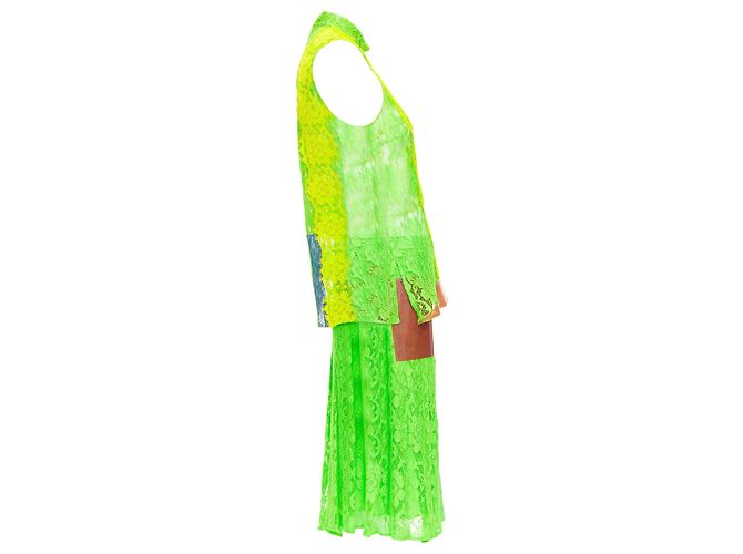 Christopher Kane Runway Neon Pvc Lace Skirt Set - view 4