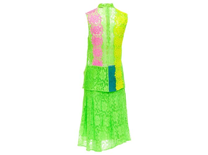 Christopher Kane Runway Neon Pvc Lace Skirt Set - view 5