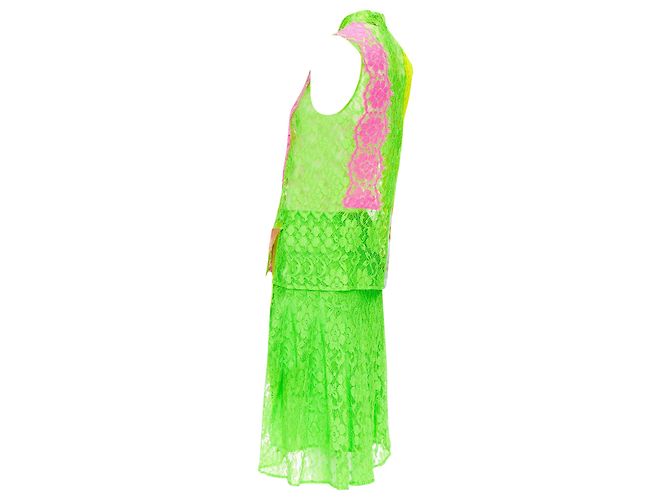 Christopher Kane Runway Neon Pvc Lace Skirt Set - view 6