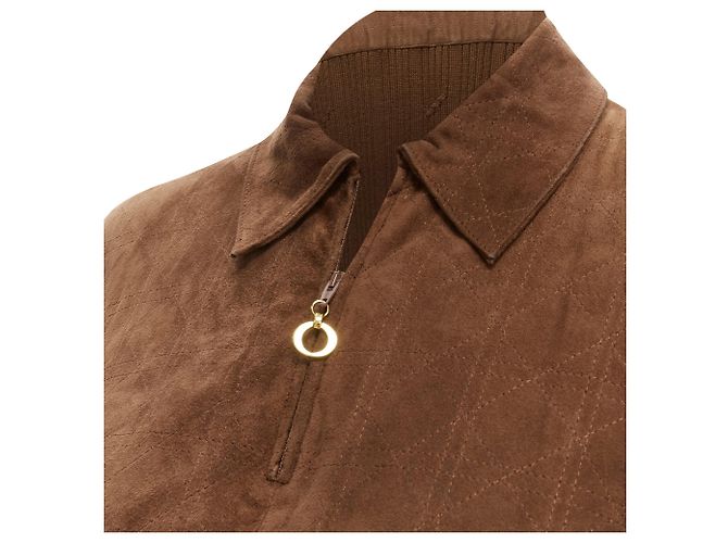 Christian Dior Velours-Ripp-Pullover mit halbem Reißverschluss Cannage - Ansicht 2