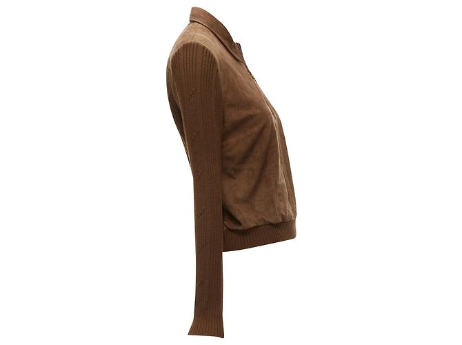 Christian Dior Velours-Ripp-Pullover mit halbem Reißverschluss Cannage - Ansicht 4