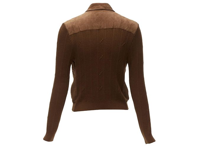 Christian Dior Velours-Ripp-Pullover mit halbem Reißverschluss Cannage - Ansicht 5