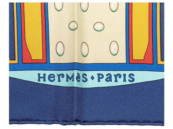 Bufanda de seda Hermès Carré 90 Paridaiza Azul - vista 3