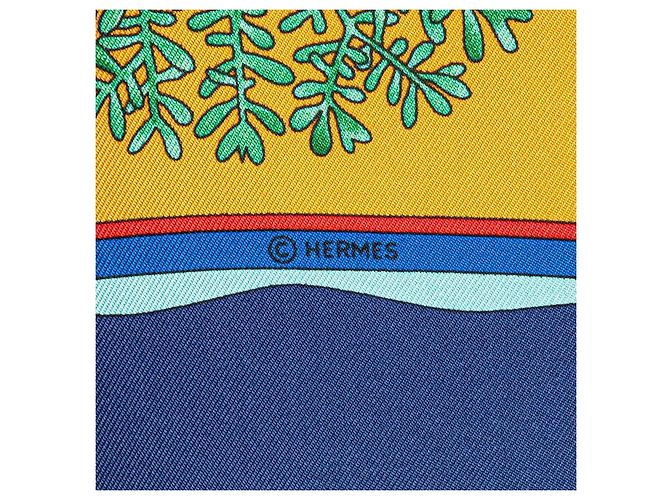 Bufanda de seda Hermès Carré 90 Paridaiza Azul - vista 4