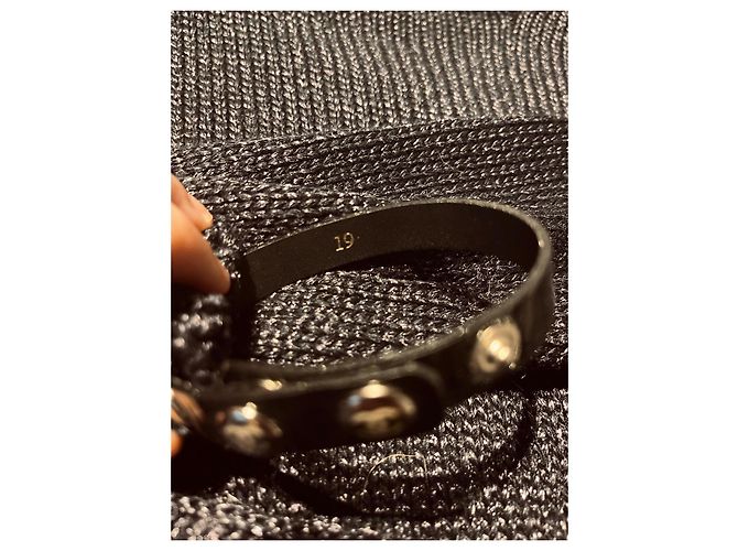 Cinto de suéter e punhos logo cc Chanel Preto Prata Cinza antracite - vista 10