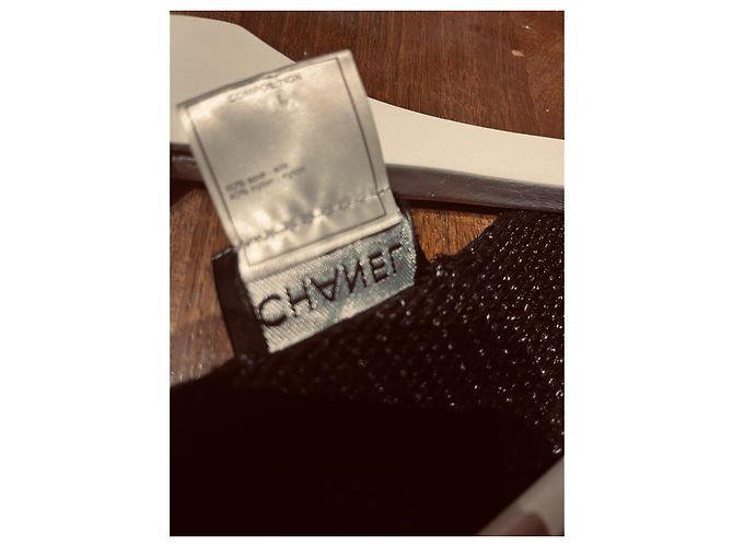Cinto de suéter e punhos logo cc Chanel Preto Prata Cinza antracite - vista 11