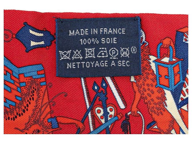 Hermès Bufanda Twilly de seda Hermes La Folle Parade Roja - vista 5