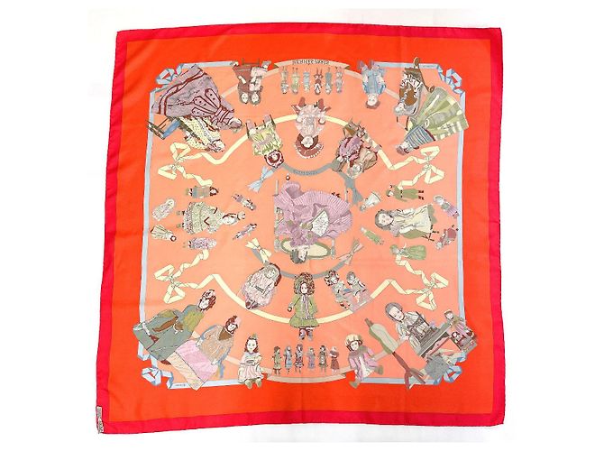 Hermès Bufanda de seda Hermes HELLO DOLLY Roja - vista 2