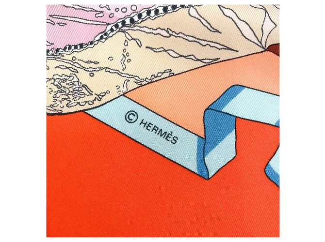 Hermès Bufanda de seda Hermes HELLO DOLLY Roja - vista 3