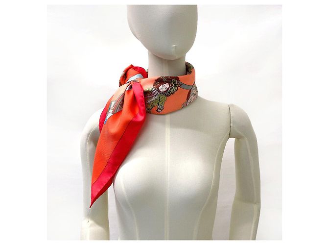 Hermès Bufanda de seda Hermes HELLO DOLLY Roja - vista 5