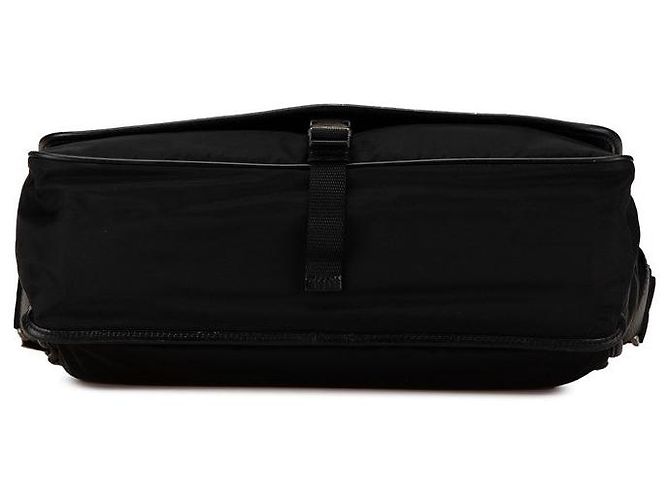 Borsa a spalla messenger in nylon con placca logo triangolare di Prada Nero - vista 4