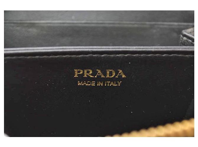 Mini portefeuille Prada VITELLO MOVE en cuir noir - vue 6