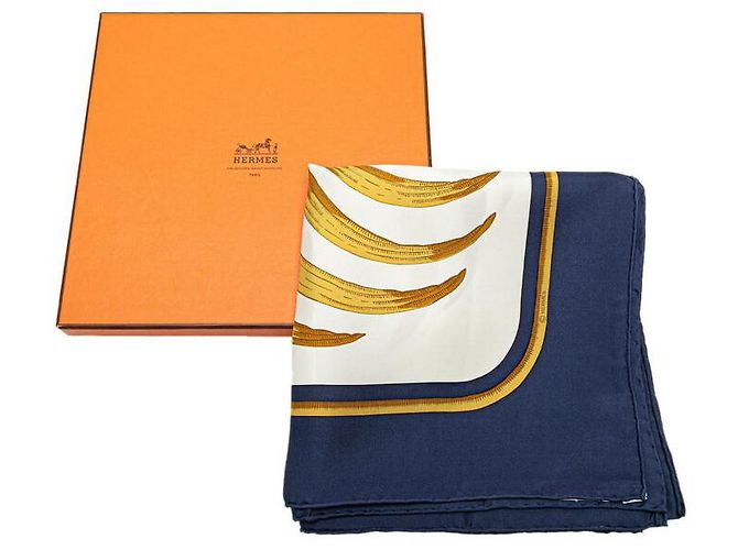Hermès Foulard in seta Hermes TIGRE ROYAL Blu - vista 4