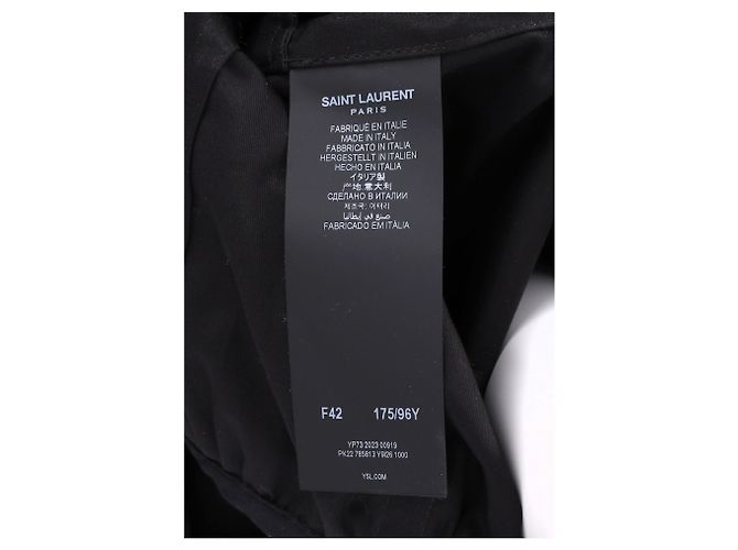 Mono de manga larga con cinturón de Saint Laurent en algodón negro - vista 10