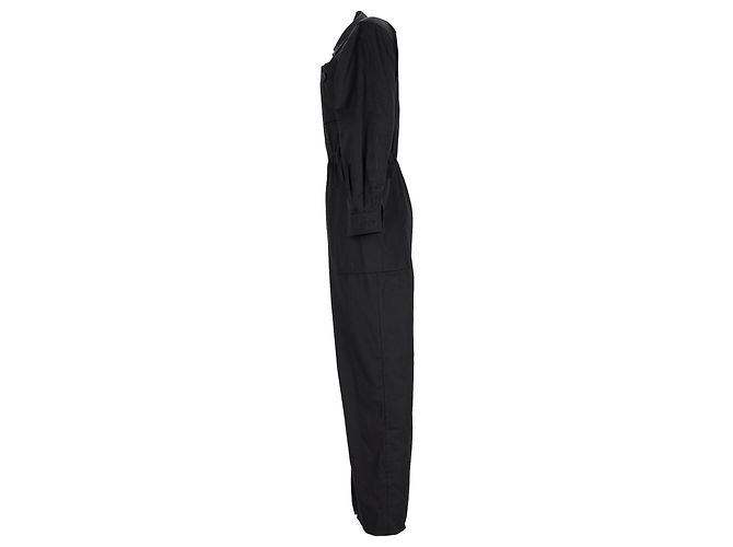Mono de manga larga con cinturón de Saint Laurent en algodón negro - vista 2