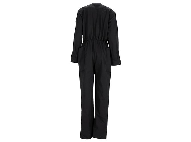 Mono de manga larga con cinturón de Saint Laurent en algodón negro - vista 3