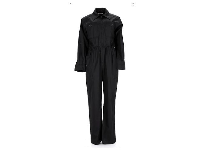 Mono de manga larga con cinturón de Saint Laurent en algodón negro - vista 6