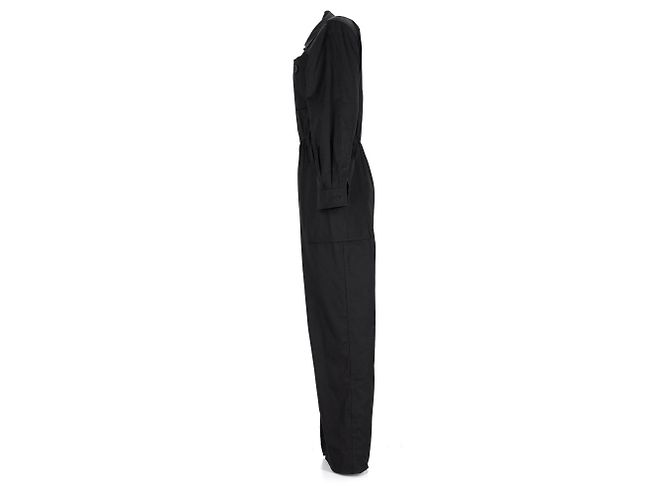 Mono de manga larga con cinturón de Saint Laurent en algodón negro - vista 7