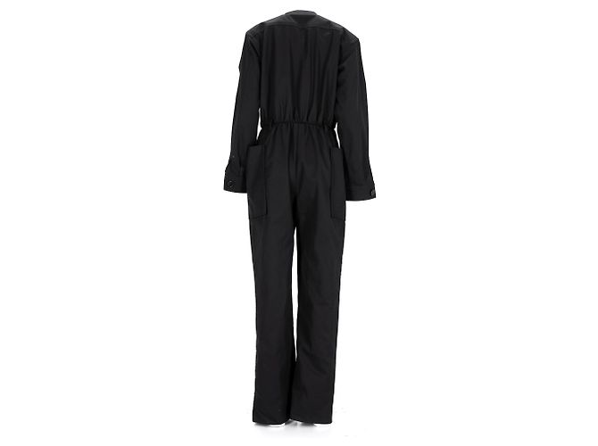 Mono de manga larga con cinturón de Saint Laurent en algodón negro - vista 8