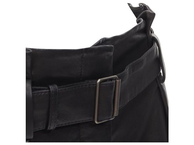 Pantaloni corti in carta con cintura in pelle Theory e risvolti - vista 2