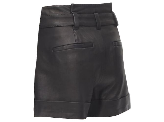 Pantaloni corti in carta con cintura in pelle Theory e risvolti - vista 6