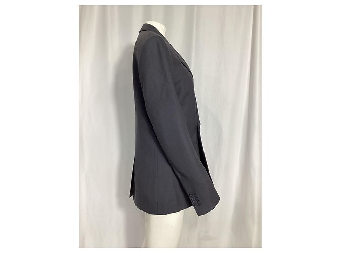 Blazer nero in lana con fodera obliqua a un bottone Dior - vista 9