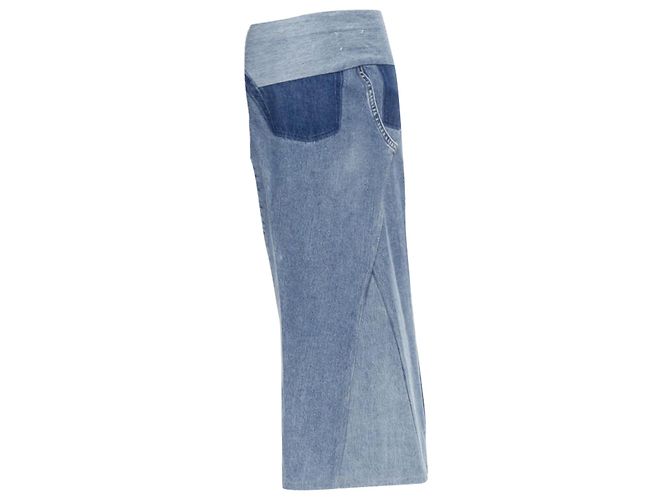 Saia de denim em patchwork desconstruído da Maison Martin Margiela - vista 6