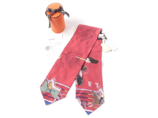 Hermès HERMES PANI LA SHAR PAWNEE Sciarpa in Seta Multico/Rosso Multicolore - vista 2