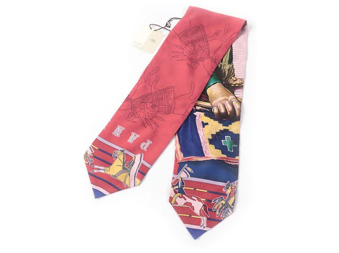 Hermès HERMES PANI LA SHAR PAWNEE Sciarpa in Seta Multico/Rosso Multicolore - vista 3