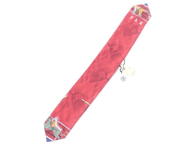 Hermès HERMES PANI LA SHAR PAWNEE Sciarpa in Seta Multico/Rosso Multicolore - vista 4