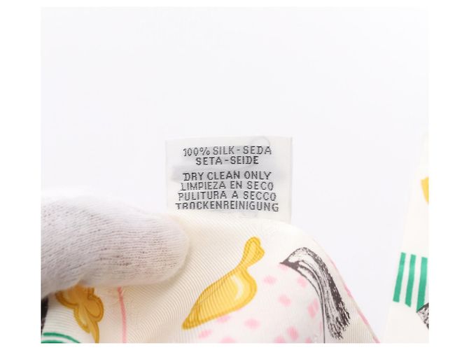 Hermès Foulard in seta Twilly di Hermes Bianco - vista 3