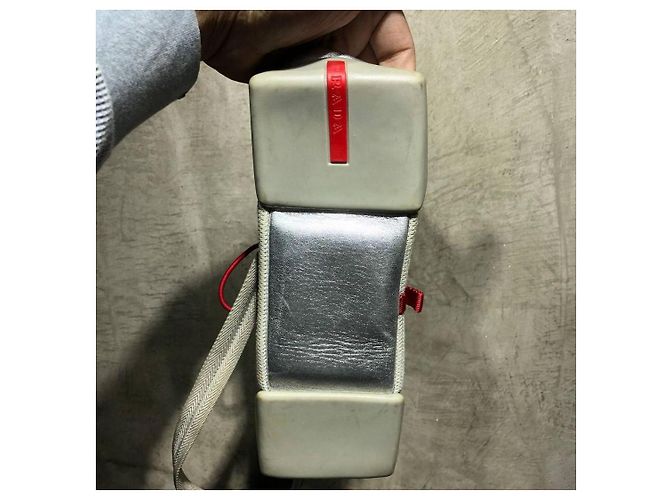 Borsa a Spalla in Rete Sportiva Prada Argento - vista 8
