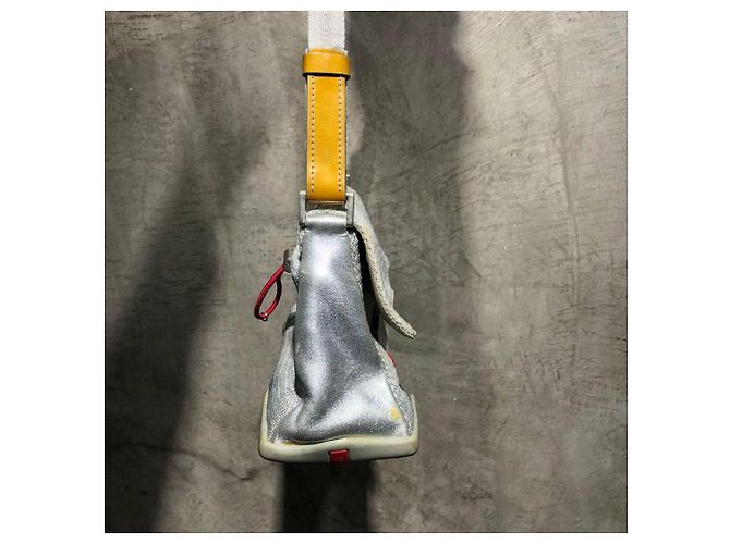 Borsa a Spalla in Rete Sportiva Prada Argento - vista 9
