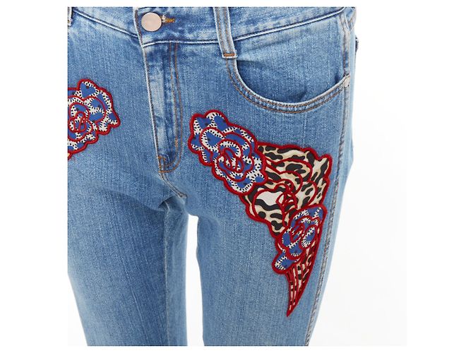 Stella Mc Cartney Jeans con patch in applicazione floreale leopardato Stella McCartney - vista 2
