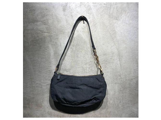 Borsa a spalla hobo in nylon Prada Nero - vista 2