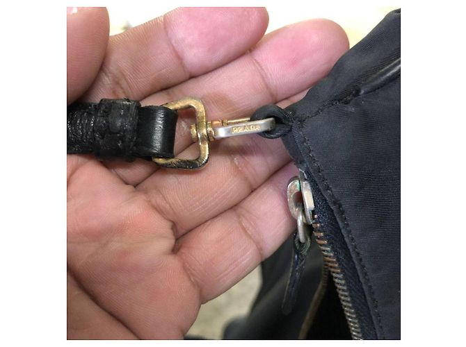 Borsa a spalla hobo in nylon Prada Nero - vista 4