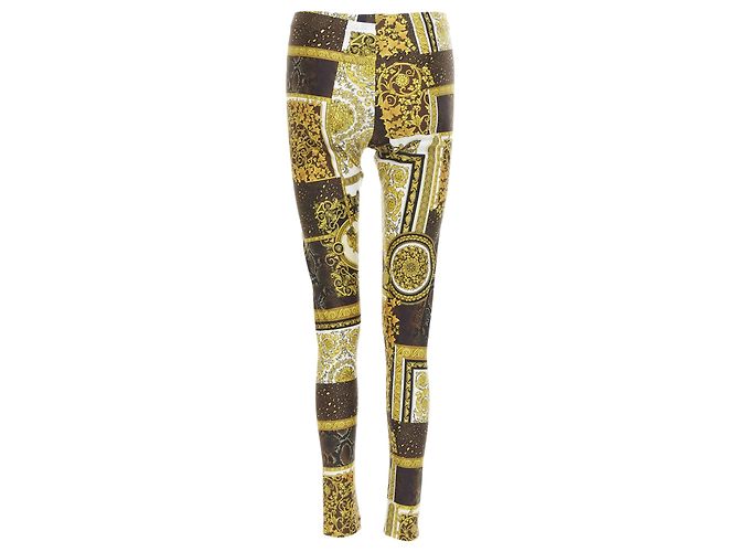 Pantaloni legging elasticizzati con stampa Barocco mosaico di Versace - vista 5