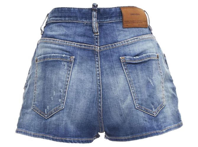 Shorts in denim bloomer con cordoncino e etichetta logo Dsquared2 - vista 5