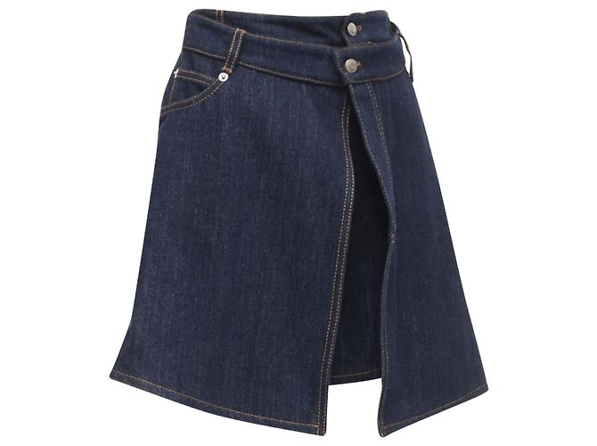 Shorts de denim con doble cintura y parche de logo Alexander McQueen - vista 3