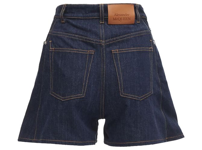 Shorts de denim con doble cintura y parche de logo Alexander McQueen - vista 5