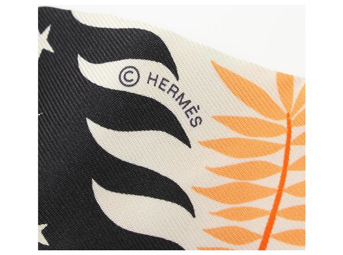 Bufanda de seda Hermès Twilly LE CHARME DE ORFEO Naranja - vista 2