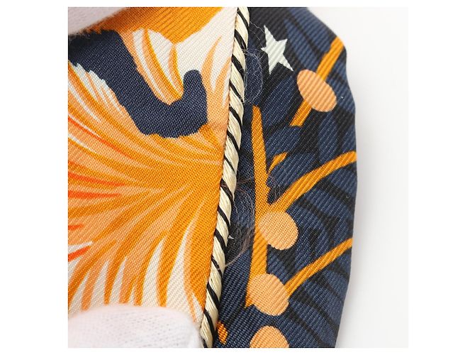 Bufanda de seda Hermès Twilly LE CHARME DE ORFEO Naranja - vista 5