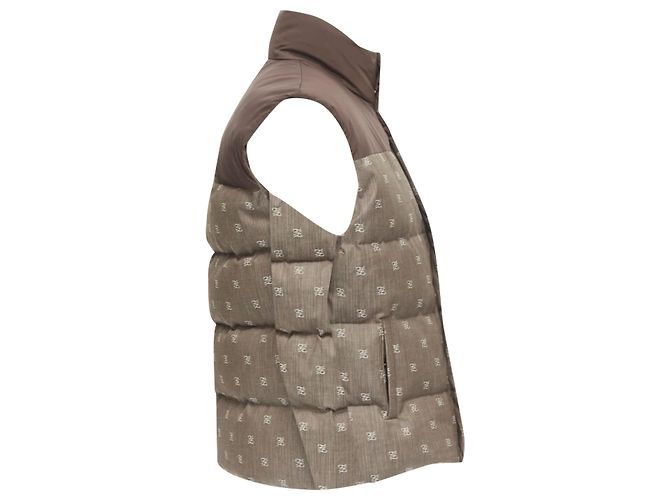 Chaleco acolchado de algodón jacquard con monograma FF Zucca de Fendi - vista 4