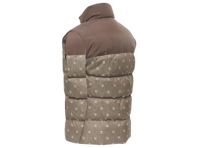 Chaleco acolchado de algodón jacquard con monograma FF Zucca de Fendi - vista 6