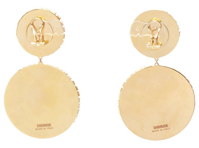 Orecchini a clip in metallo Shourouk Ombre Crystal Sand Argento Metallico - vista 3