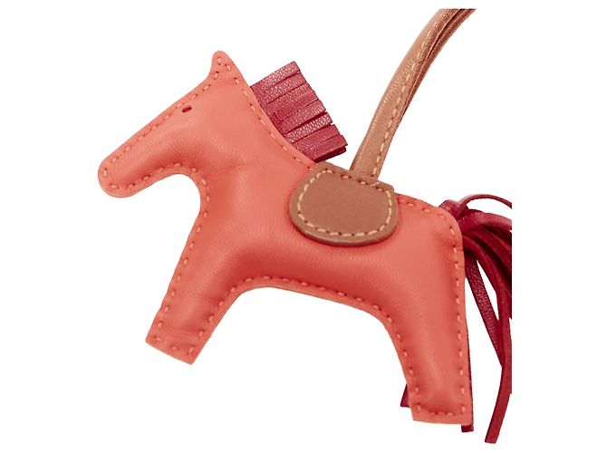 Trim Hermès Charm per borsa a frange in pelle a forma di cavallo Hermes Rodeo PM Rosso - vista 3